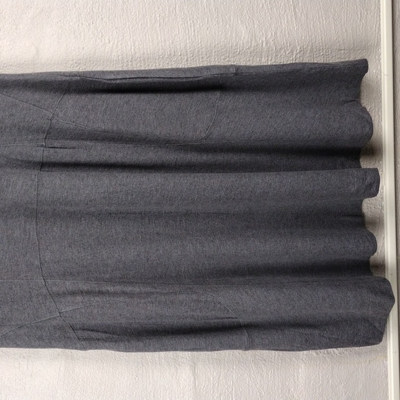 Soft Surroundings Gray Round Neck 1/4 Zip Short Sleeve Above Knee Shift Dress - Picture 12 of 13